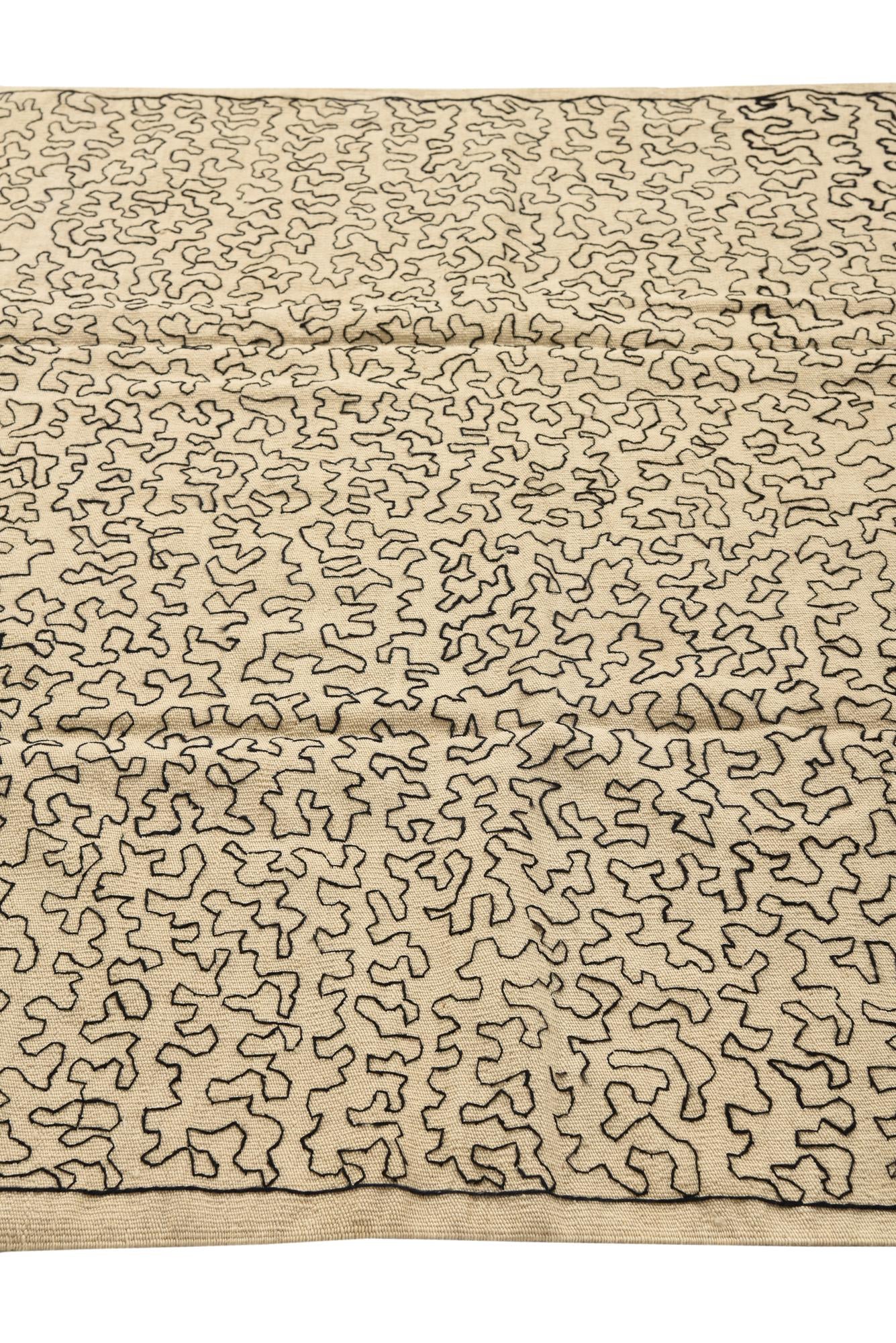 4' 10 x 6' Hand Woven Kilim Modern Wool Rug