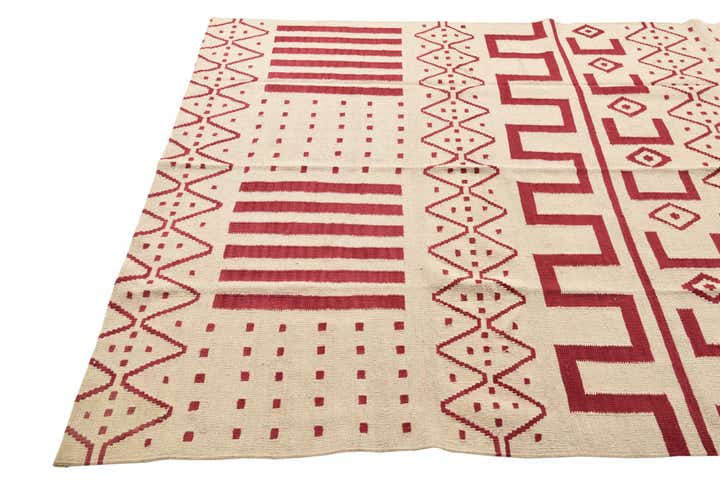 6' x 7' 9 Hand Woven Kilim Modern Wool Rug