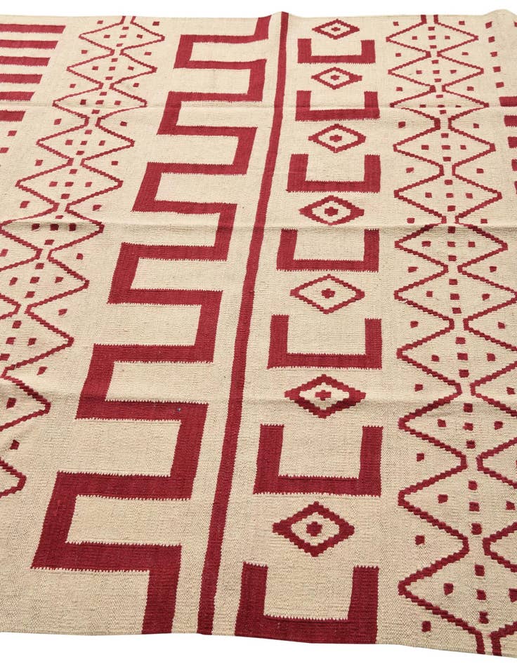 Detail image of 6' x 7' 9 Hand Woven Kilim Modern Wool Rug