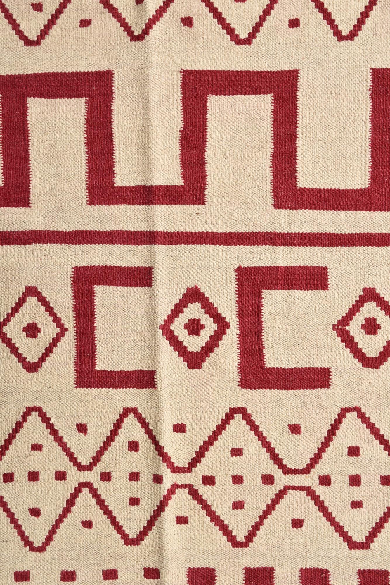 6' x 7' 9 Hand Woven Kilim Modern Wool Rug