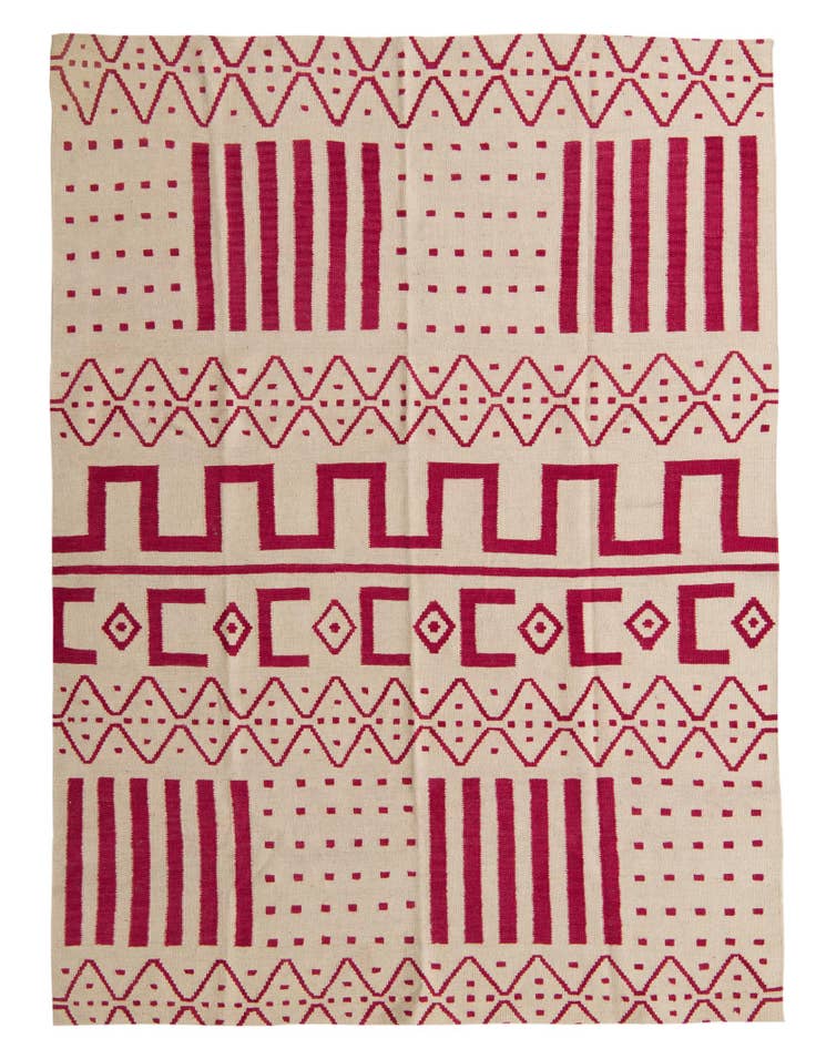 Detail image of 6' x 7' 9 Hand Woven Kilim Modern Wool Rug