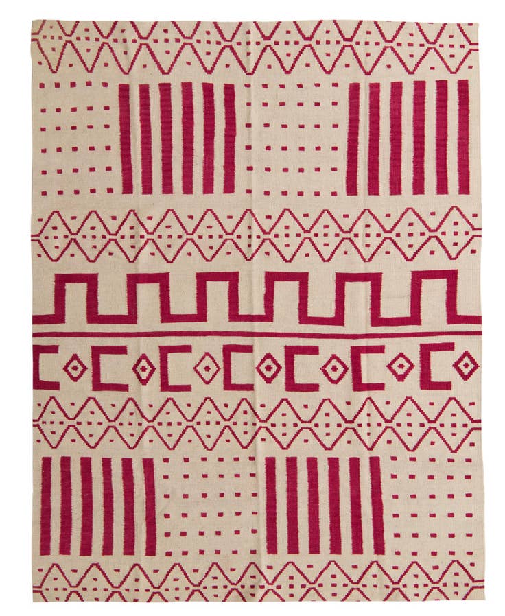 Detail image of 6' x 7' 9 Hand Woven Kilim Modern Wool Rug