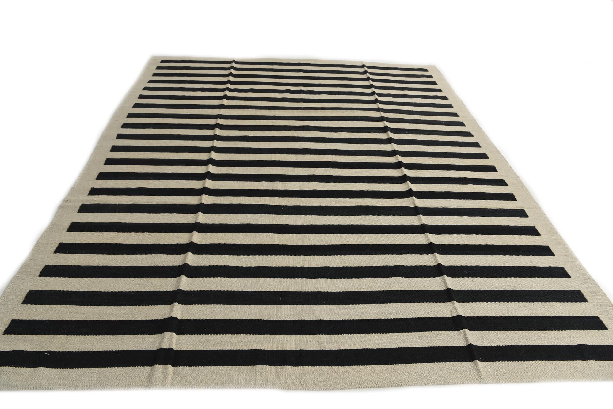 8' 4 x 11' Hand Woven Kilim Modern Wool Rug