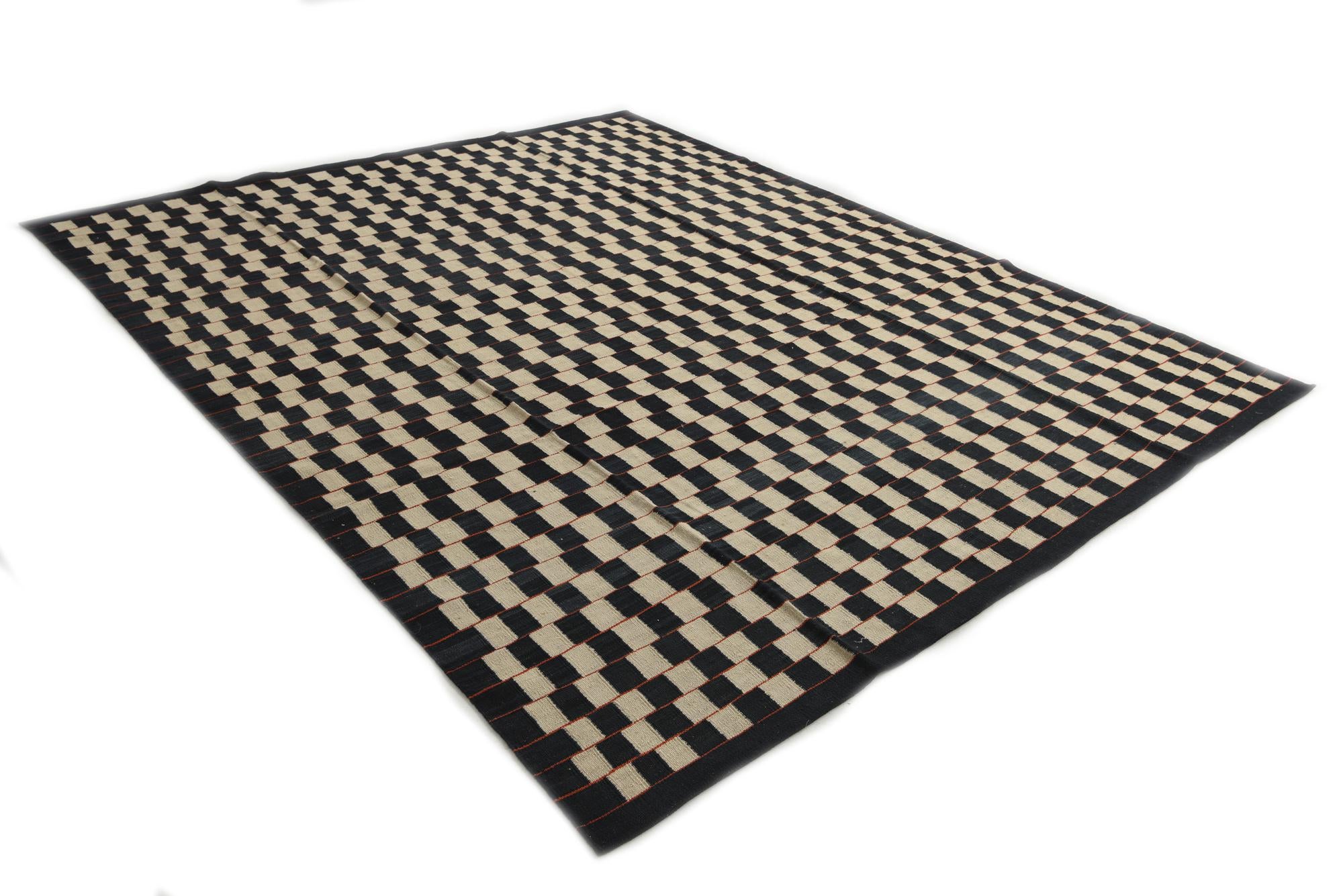 7' 10 x 9' 8 Hand Woven Kilim Modern Wool Rug