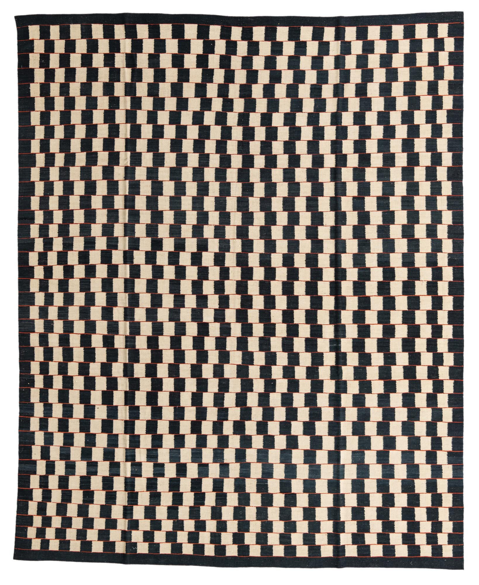 7' 10 x 9' 8 Hand Woven Kilim Modern Wool Rug