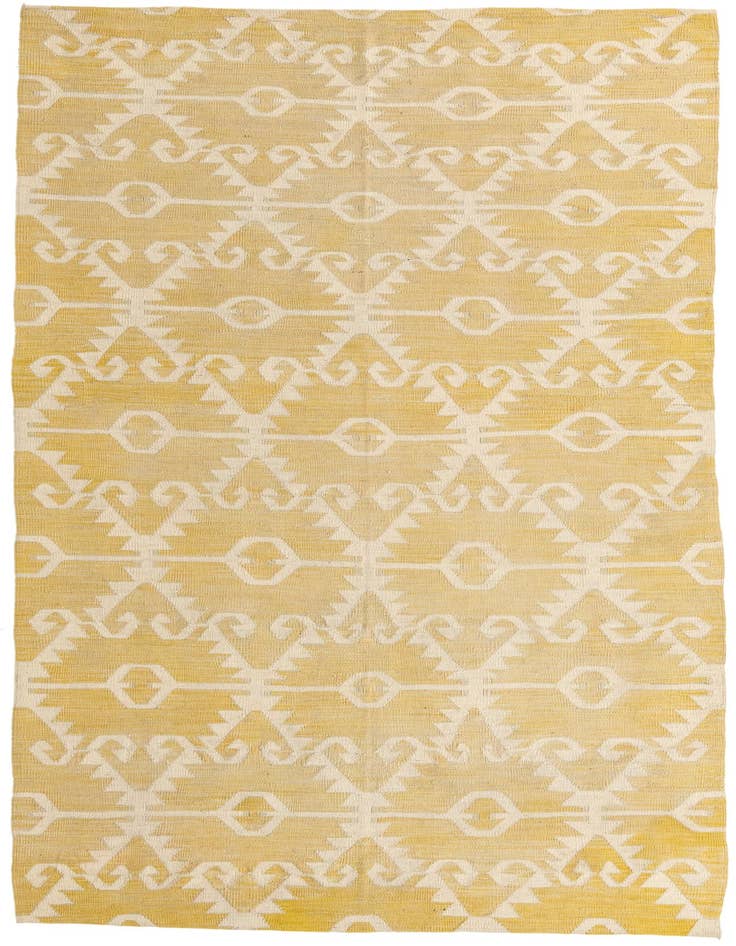 Detail image of 5' 2 x 8' 3 Hand Woven Kilim Modern Wool Rug