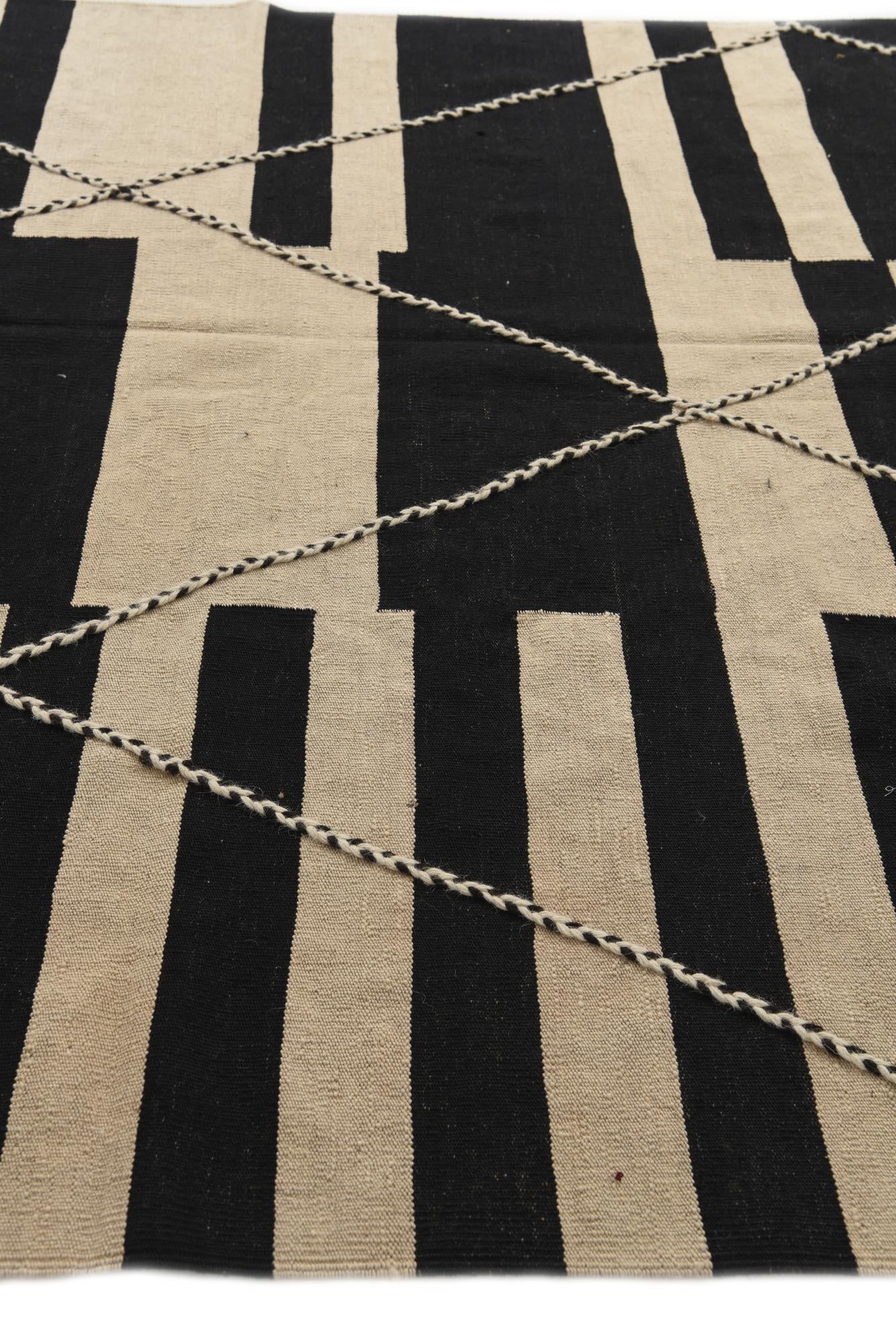 6' 7 x 9' 8 Hand Woven Kilim Modern Wool Rug