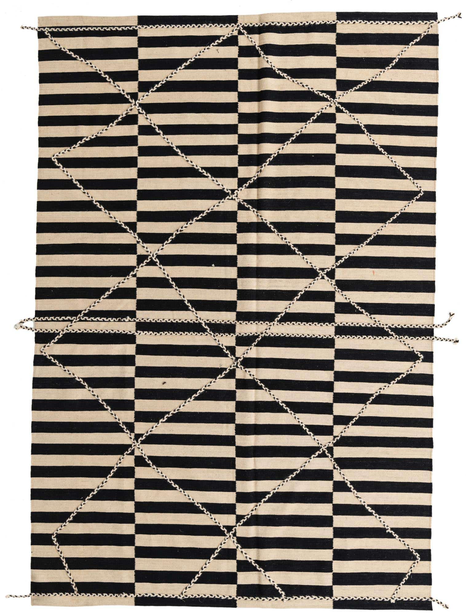 6' 8 x 9' 10 Hand Woven Kilim Modern Wool Rug