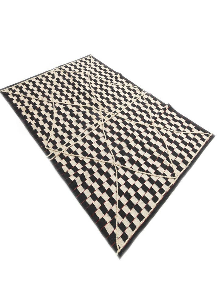 Detail image of 6' 6 x 9' 6  Hand Woven Kilim Modern Wool Rug