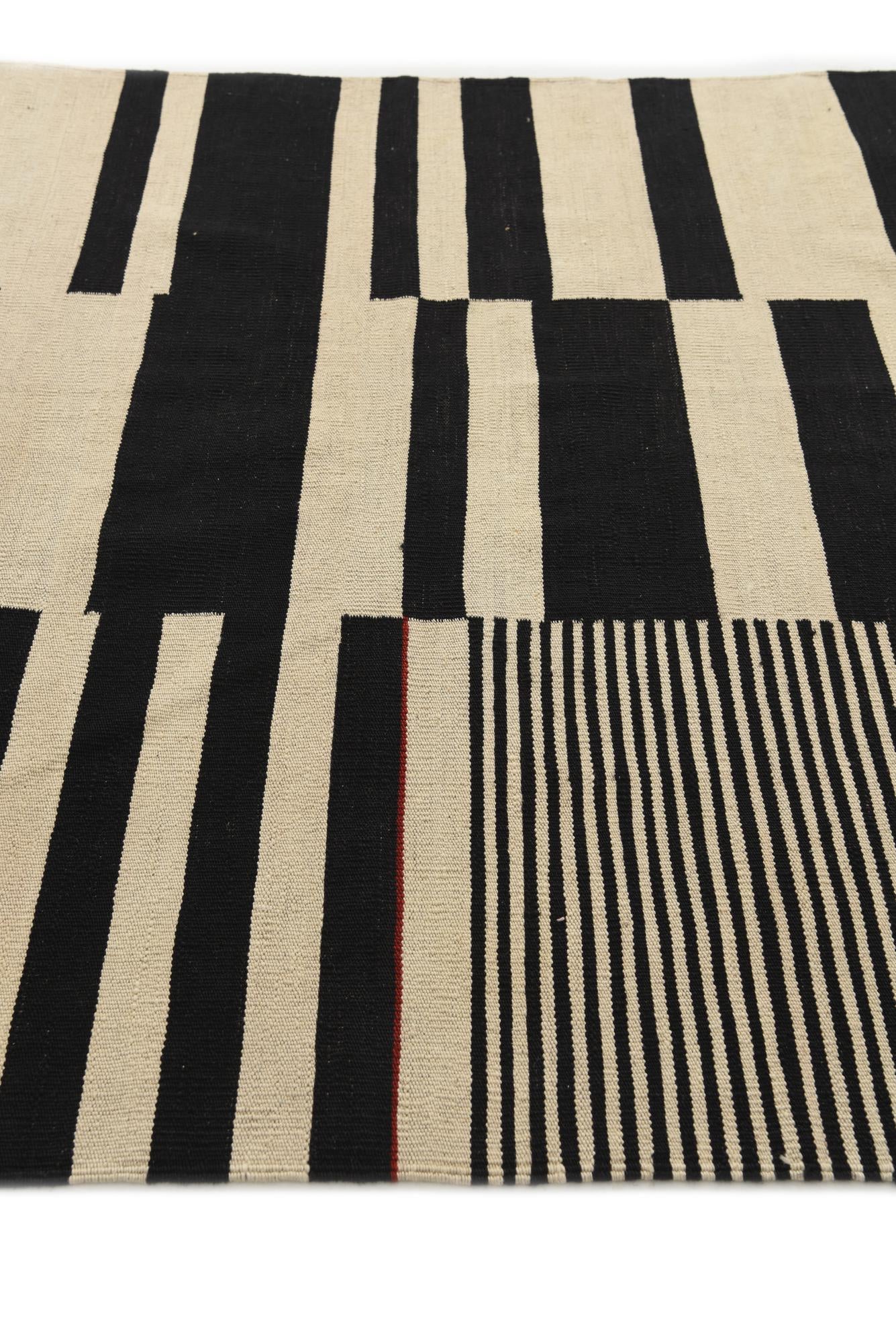 4' 10 x 6' 5 Hand Woven Kilim Modern Wool Rug