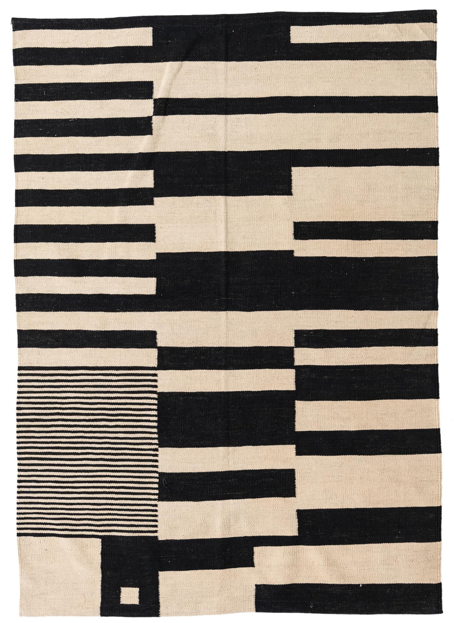 4' 7 x 6' 6 Hand Woven Kilim Modern Wool Rug