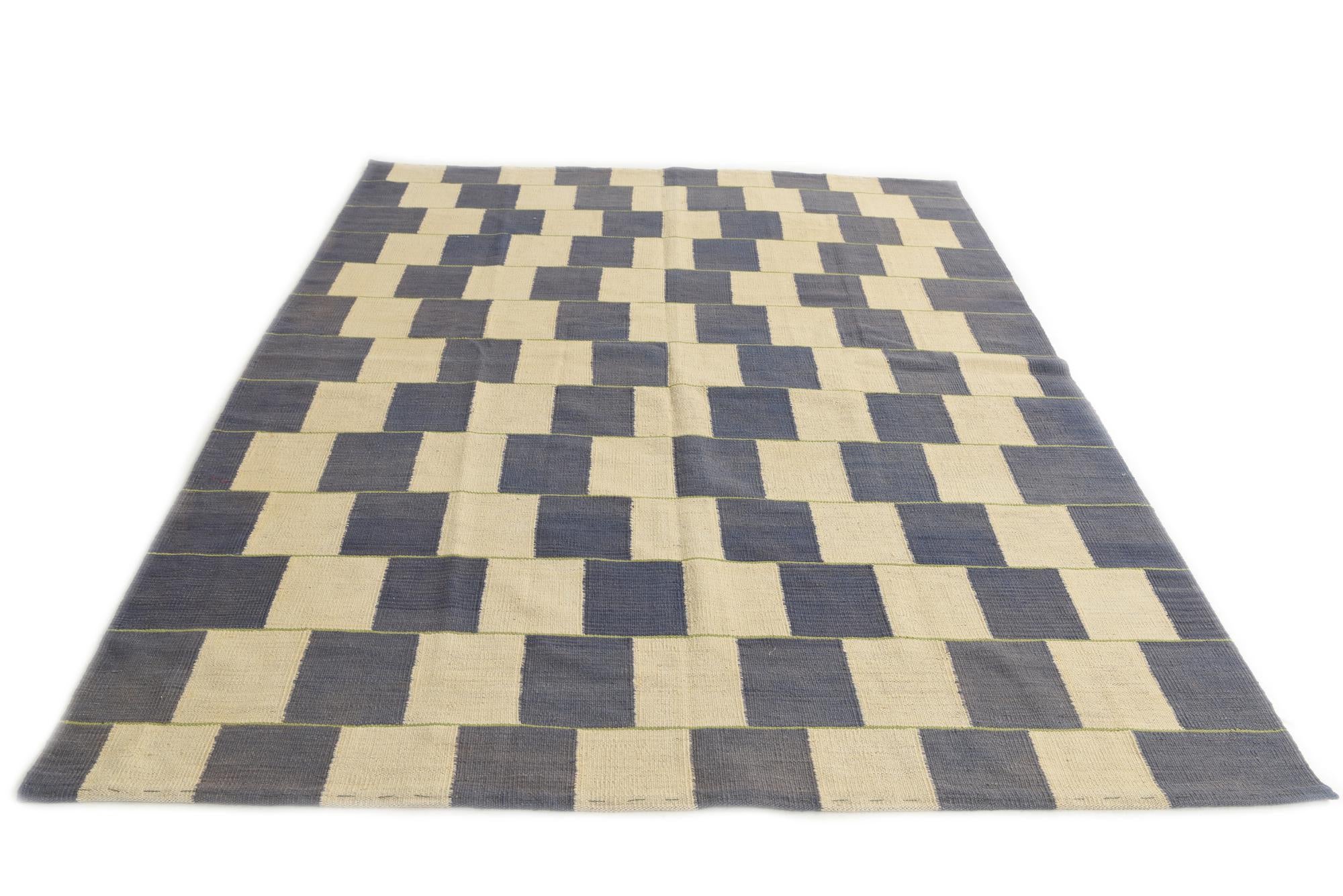 5' 10 x 7' 6 Hand Woven Kilim Modern Wool Rug