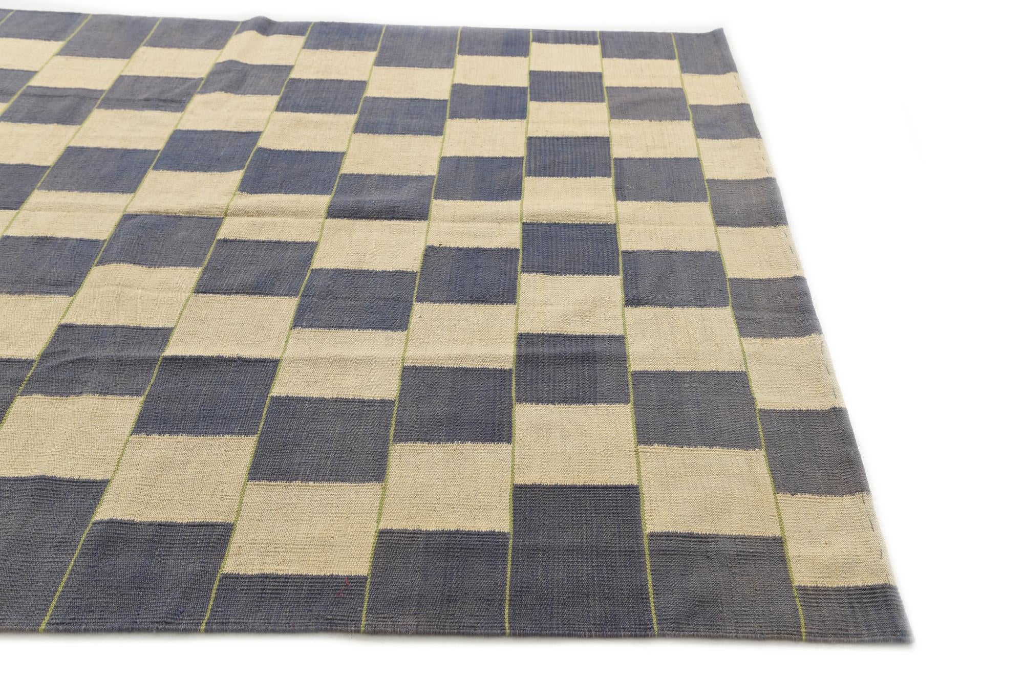 5' 10 x 7' 6 Hand Woven Kilim Modern Wool Rug