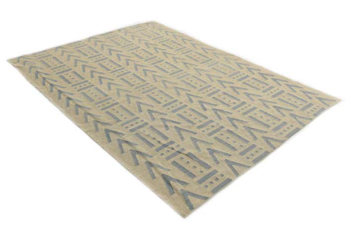 5' x 6' 6 Hand Woven Kilim Modern Wool Rug