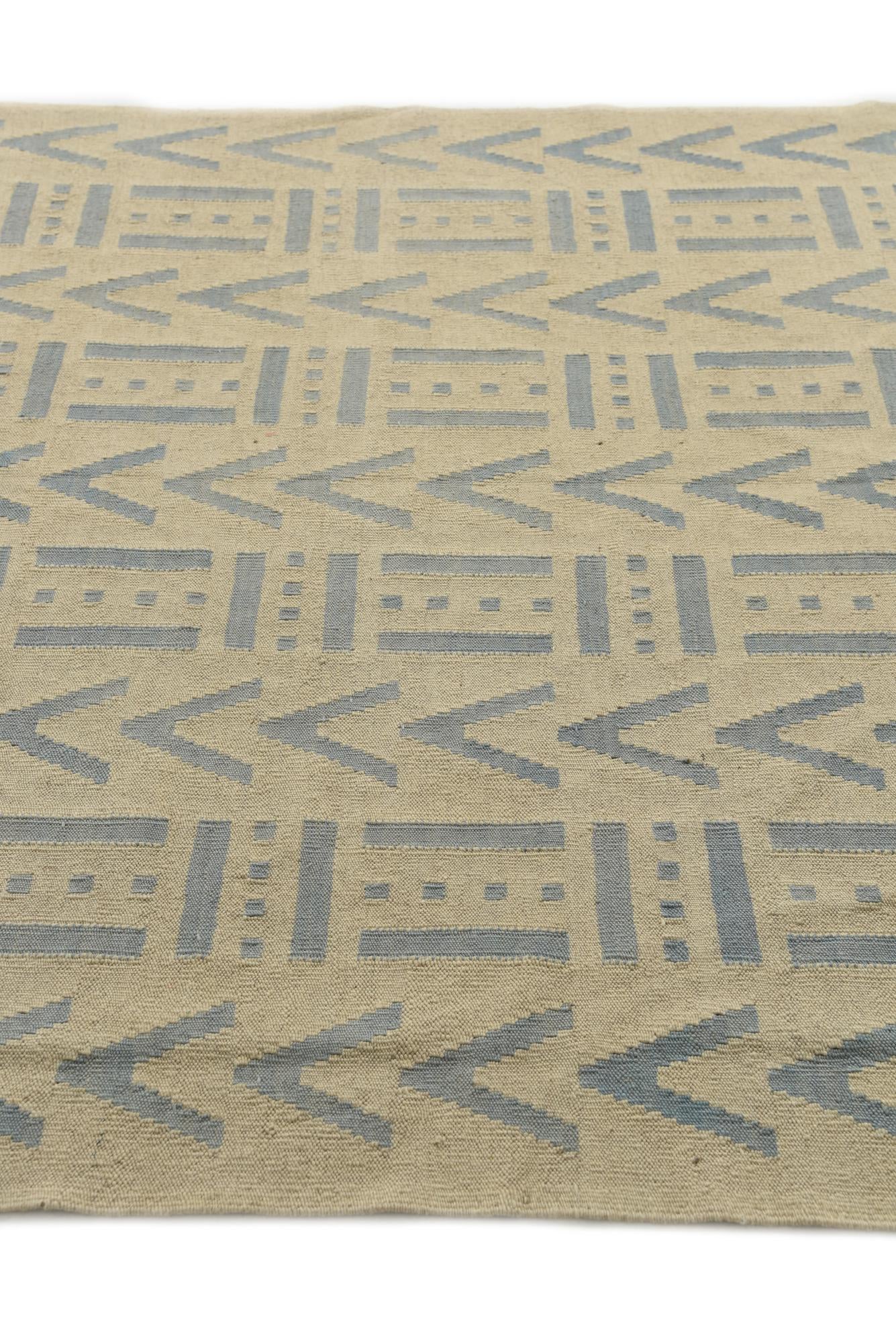 5' x 6' 6 Hand Woven Kilim Modern Wool Rug