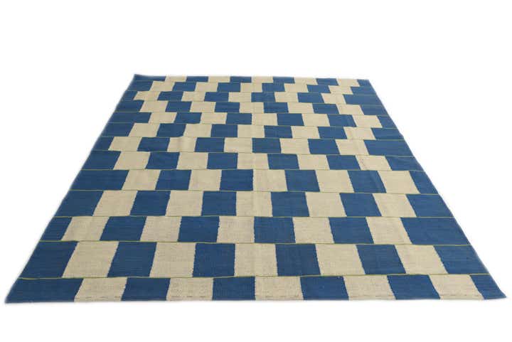 6' 4 x 7' 2 Hand Woven Kilim Modern Wool Rug