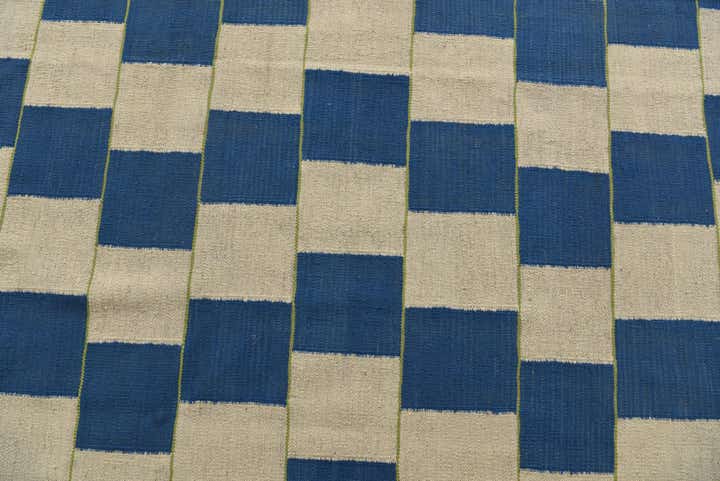 6' 4 x 7' 2 Hand Woven Kilim Modern Wool Rug