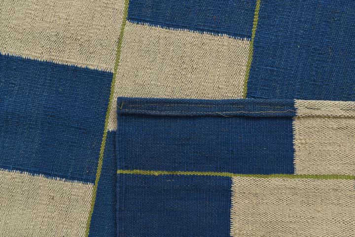 6' 4 x 7' 2 Hand Woven Kilim Modern Wool Rug