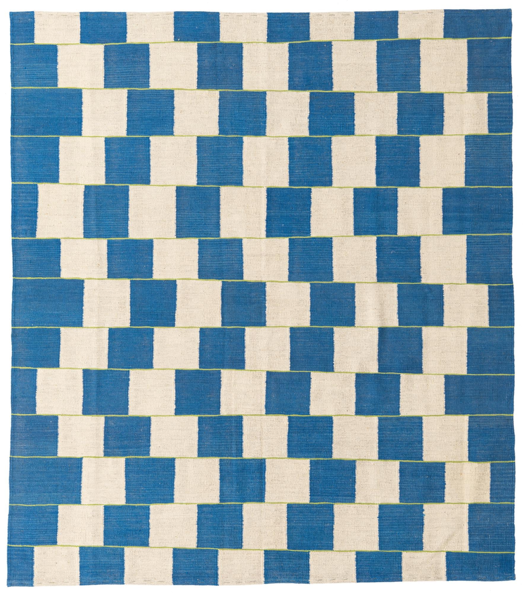 6' 4 x 7' 2 Hand Woven Kilim Modern Wool Rug