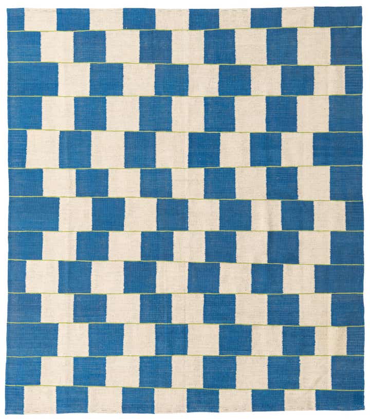 6' 4 x 7' 2 Hand Woven Kilim Modern Wool Rug