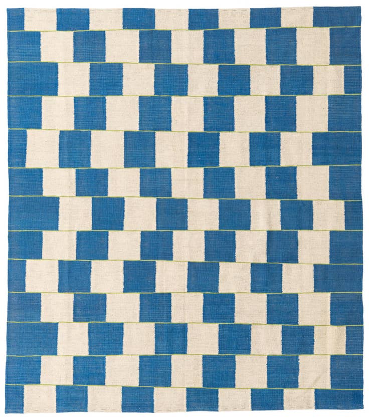 Detail image of 6' 4 x 7' 2 Hand Woven Kilim Modern Wool Rug