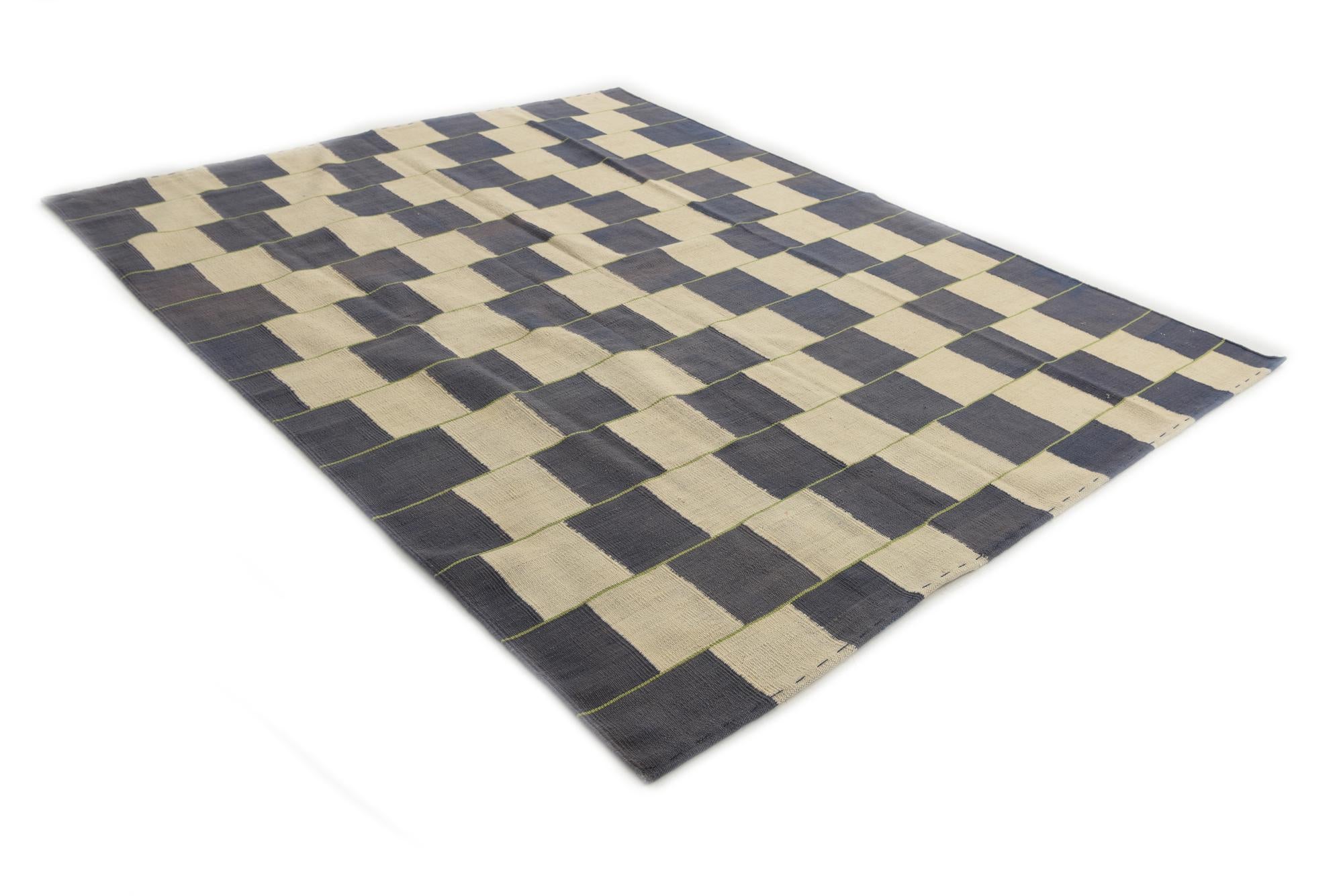 6' x 7' 6 Hand Woven Kilim Modern Wool Rug