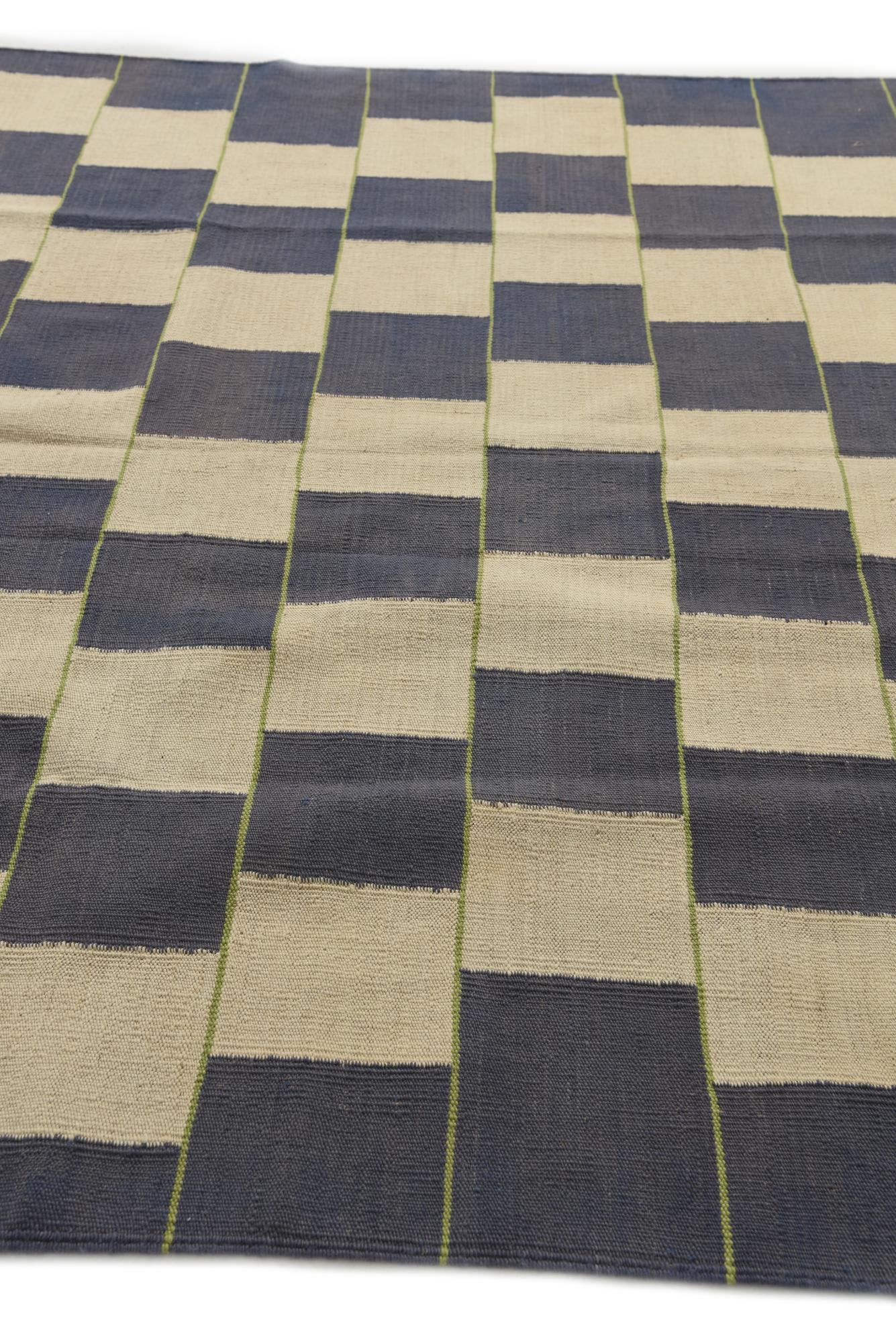6' x 7' 6 Hand Woven Kilim Modern Wool Rug