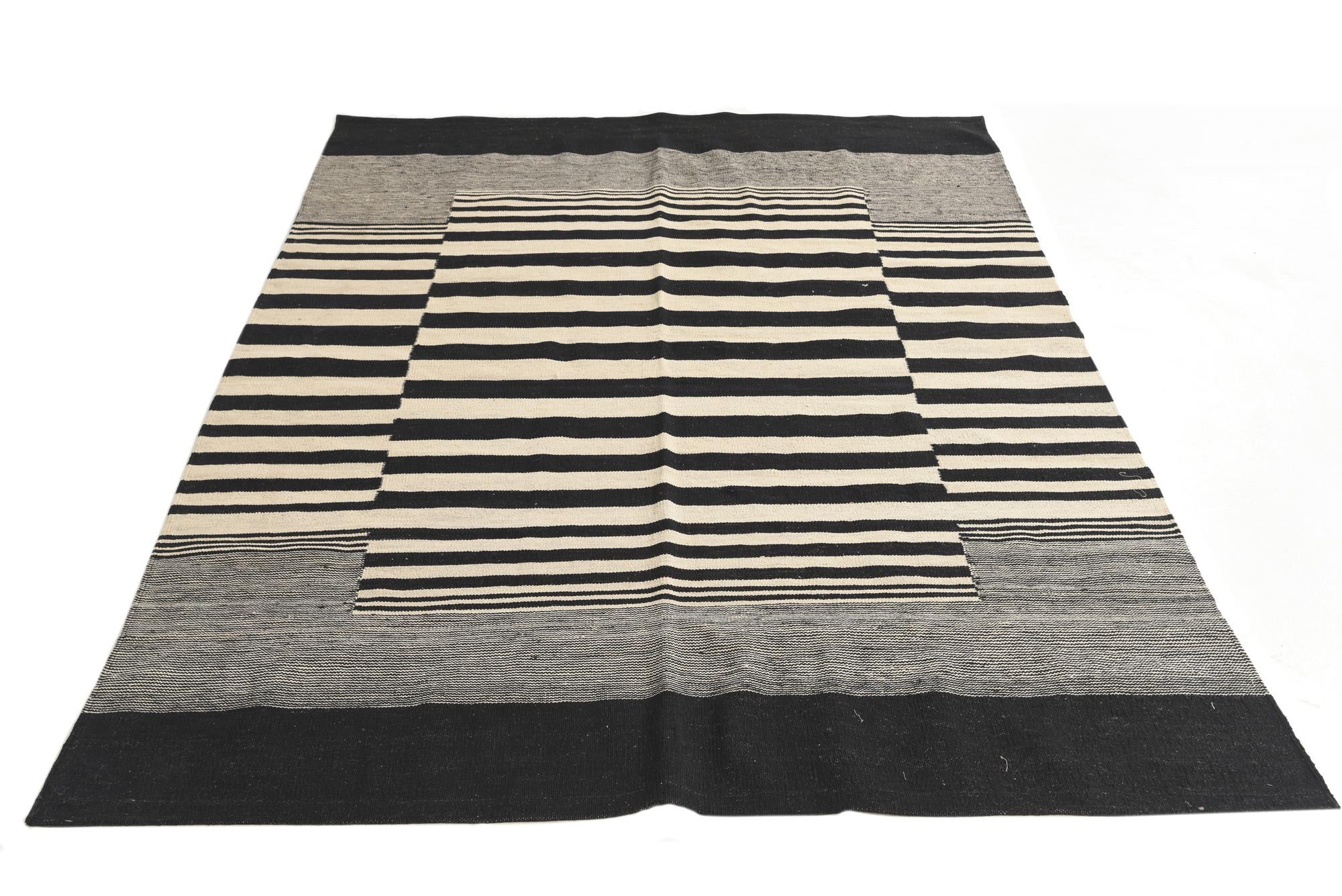 5' 8 x 7' 9 Hand Woven Kilim Modern Wool Rug