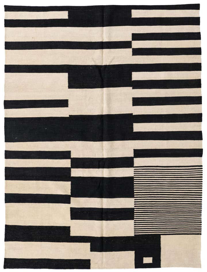 5' 1 x 6' 9 Hand Woven Kilim Modern Wool Rug