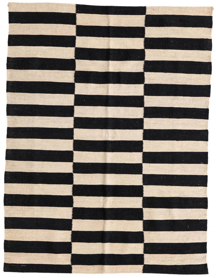 Detail image of 3' 3 x 4' 9 Hand Woven Kilim Modern Wool Rug