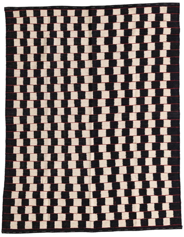 Detail image of 5' x 6' 4 Hand Woven Kilim Modern Wool Rug