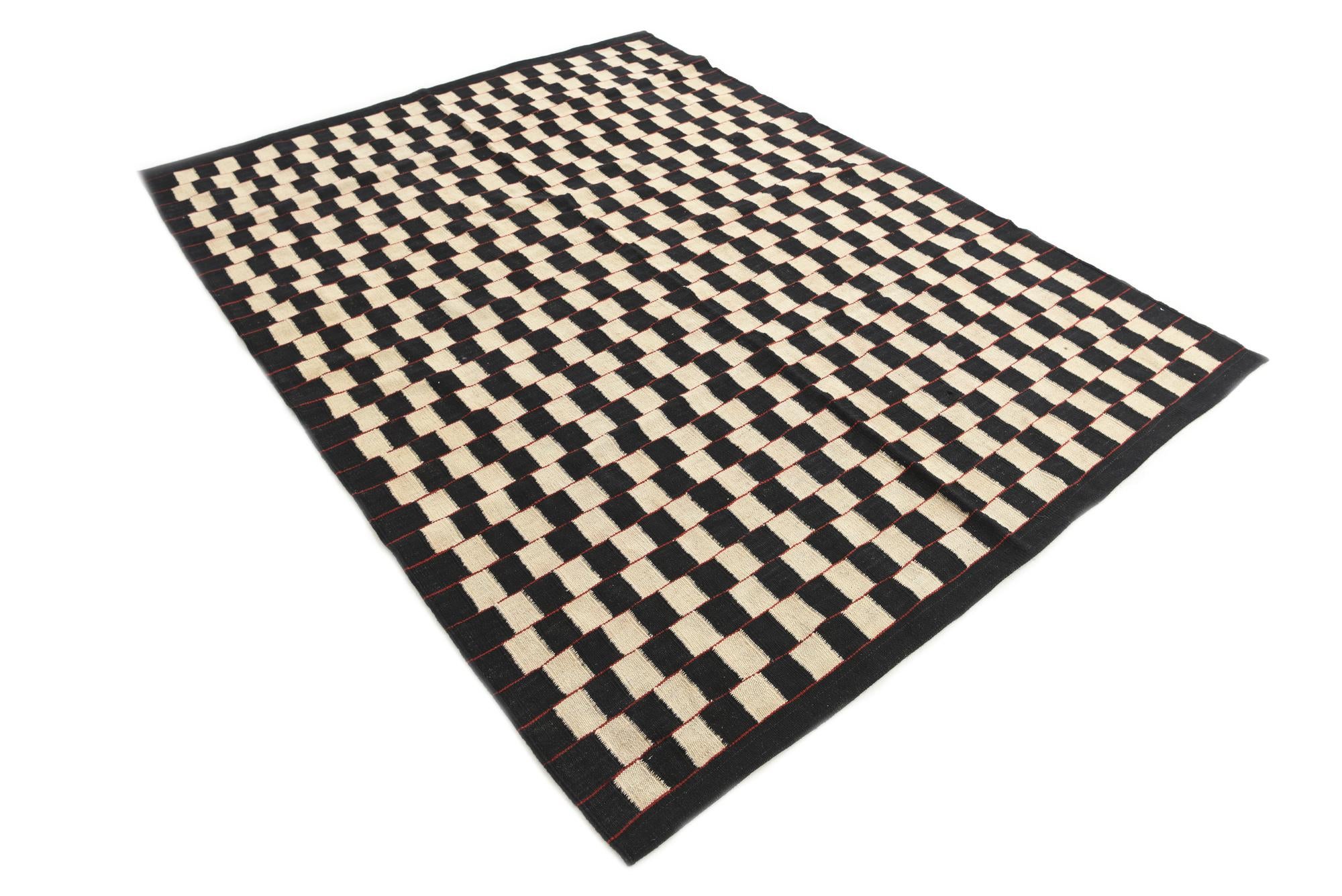 5' 8 x 7' 6 Hand Woven Kilim Modern Wool Rug