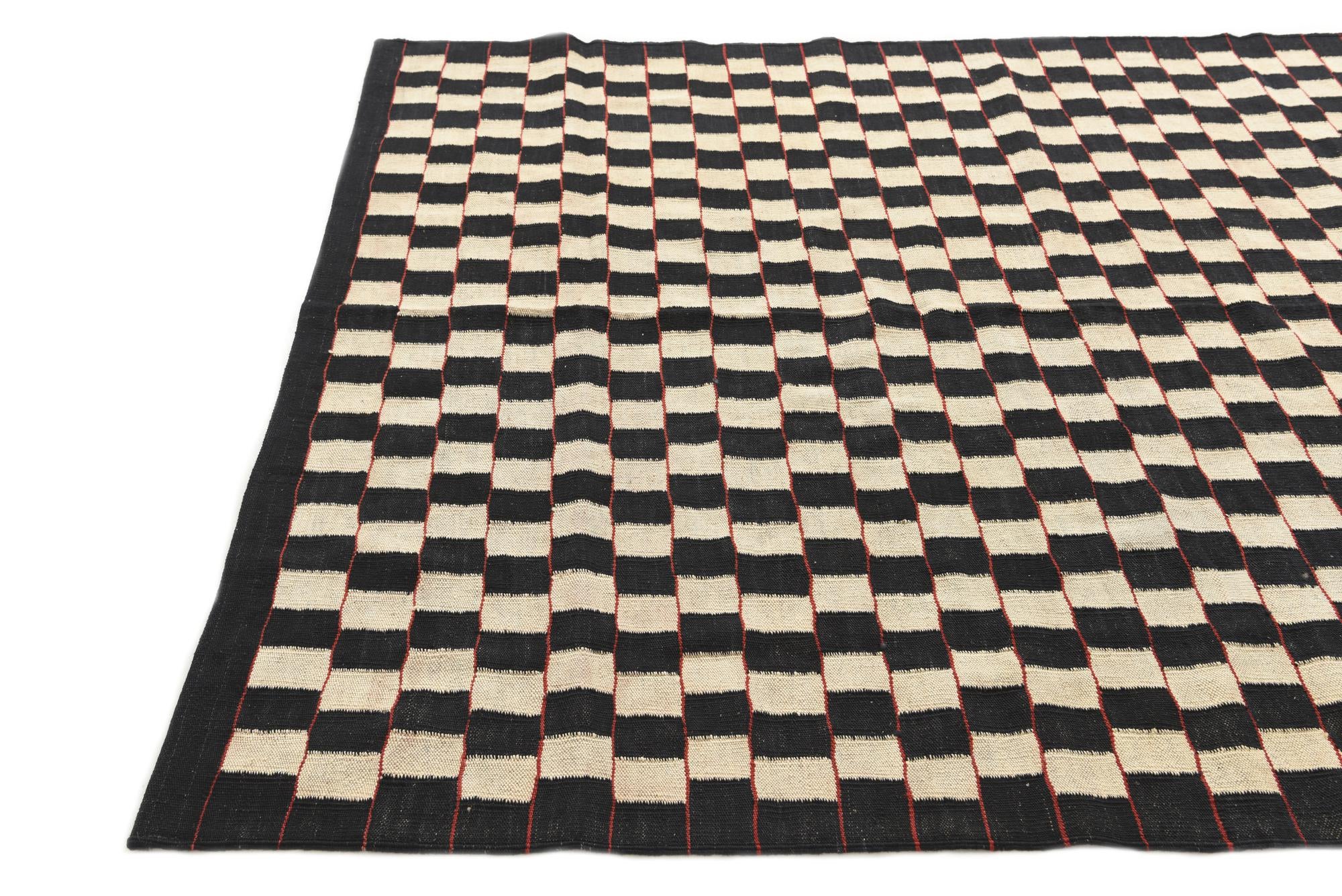 5' 8 x 7' 6 Hand Woven Kilim Modern Wool Rug