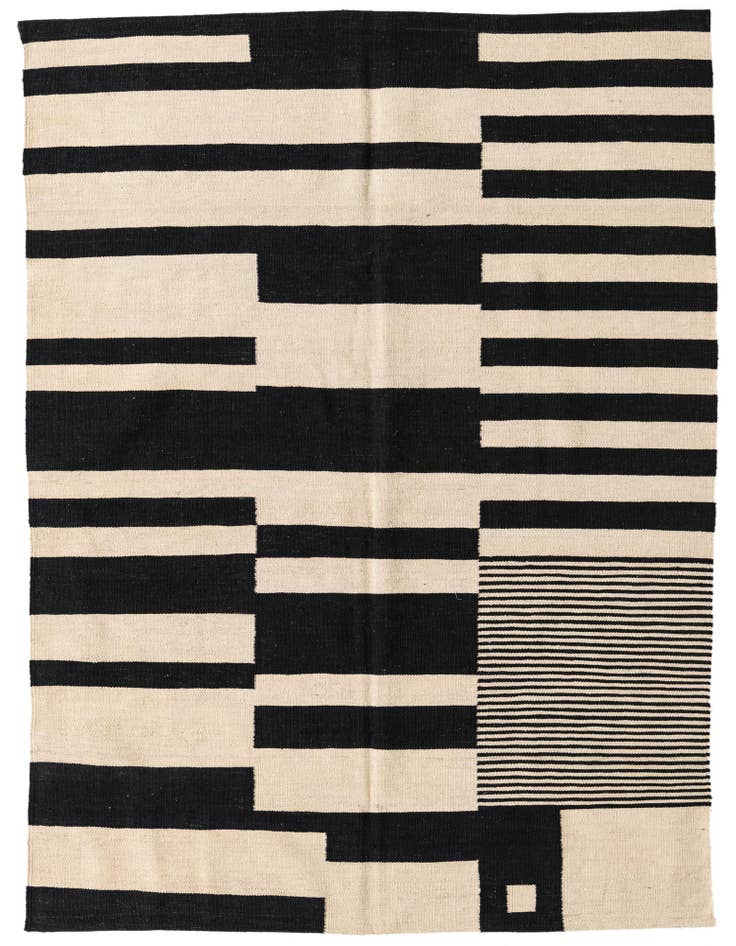 Detail image of 5' x 6' 10 Hand Woven Kilim Modern Wool Rug
