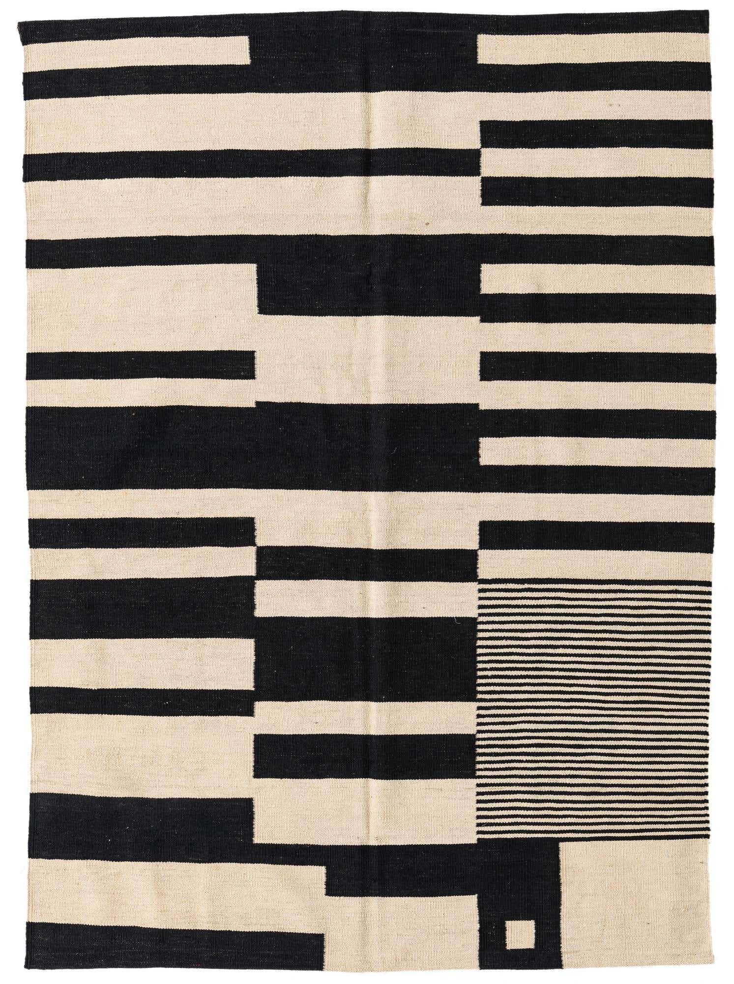5' x 6' 10 Hand Woven Kilim Modern Wool Rug