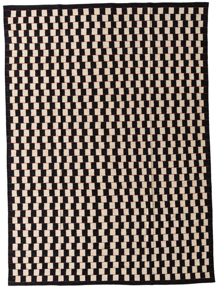 Detail image of 8' 4 x 11' 4 Hand Woven Kilim Modern Wool Rug