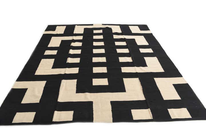 8' 4 x 9' 7 Hand Woven Kilim Modern Wool Rug