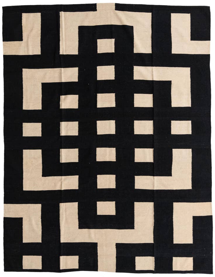 Detail image of 8' 4 x 9' 7 Hand Woven Kilim Modern Wool Rug