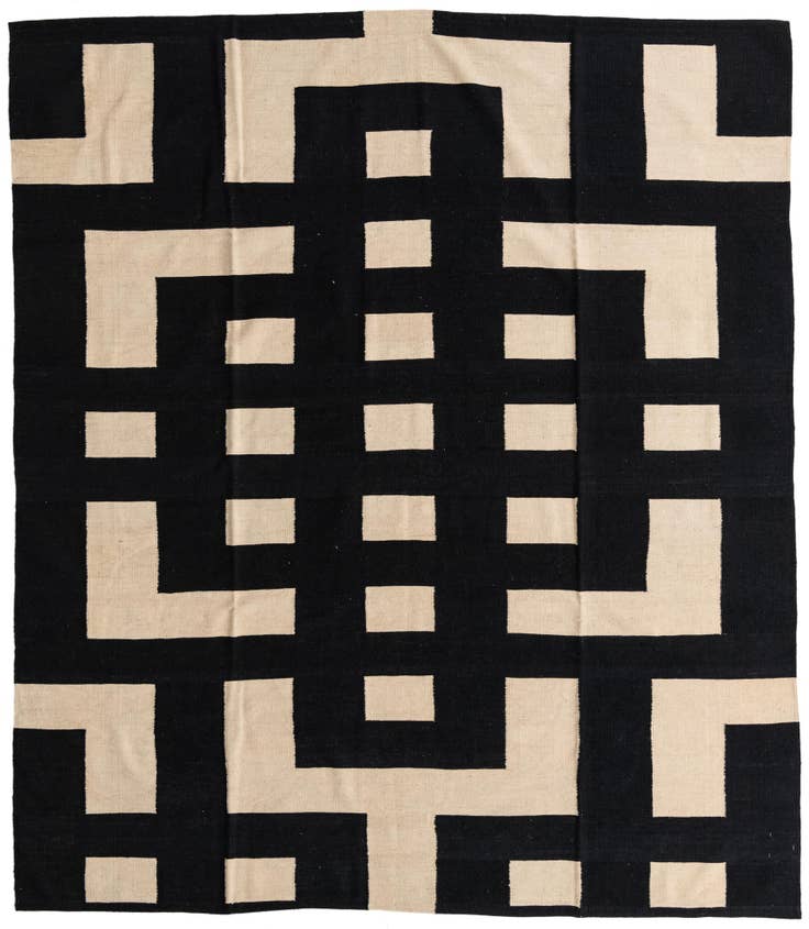 Detail image of 8' 4 x 9' 7 Hand Woven Kilim Modern Wool Rug