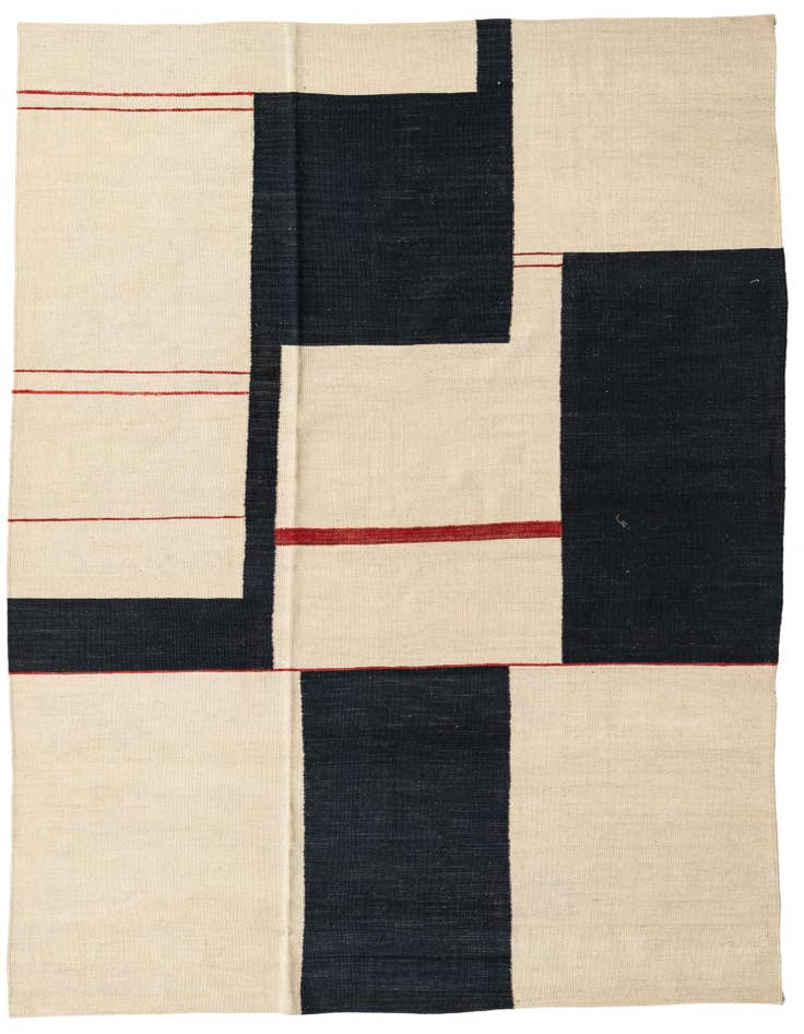 Detail image of 6' x 7' 8 Hand Woven Kilim Modern Wool Rug