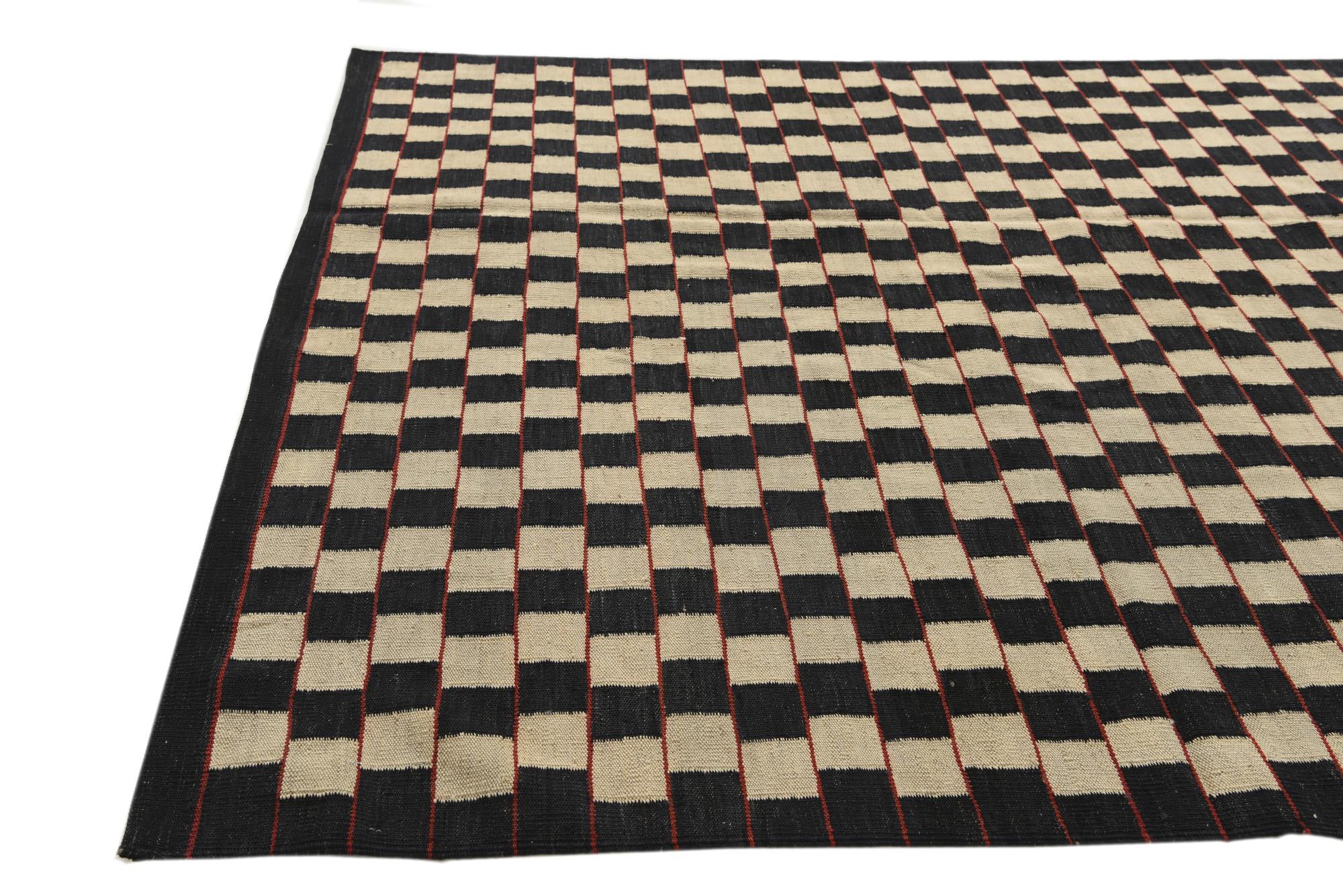 5' 8 x 7' 7 Hand Woven Kilim Modern Wool Rug