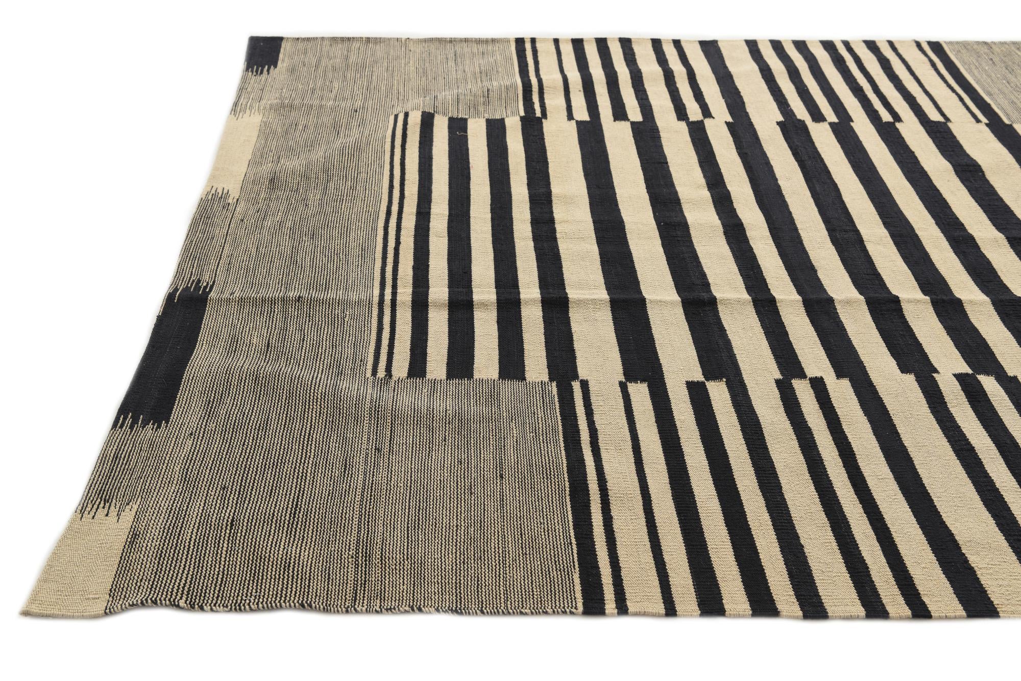 5' 10 x 7' 7 Hand Woven Kilim Modern Wool Rug