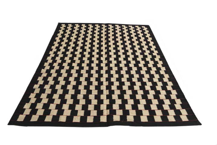 5' 8 x 7' 6 Hand Woven Kilim Modern Wool Rug