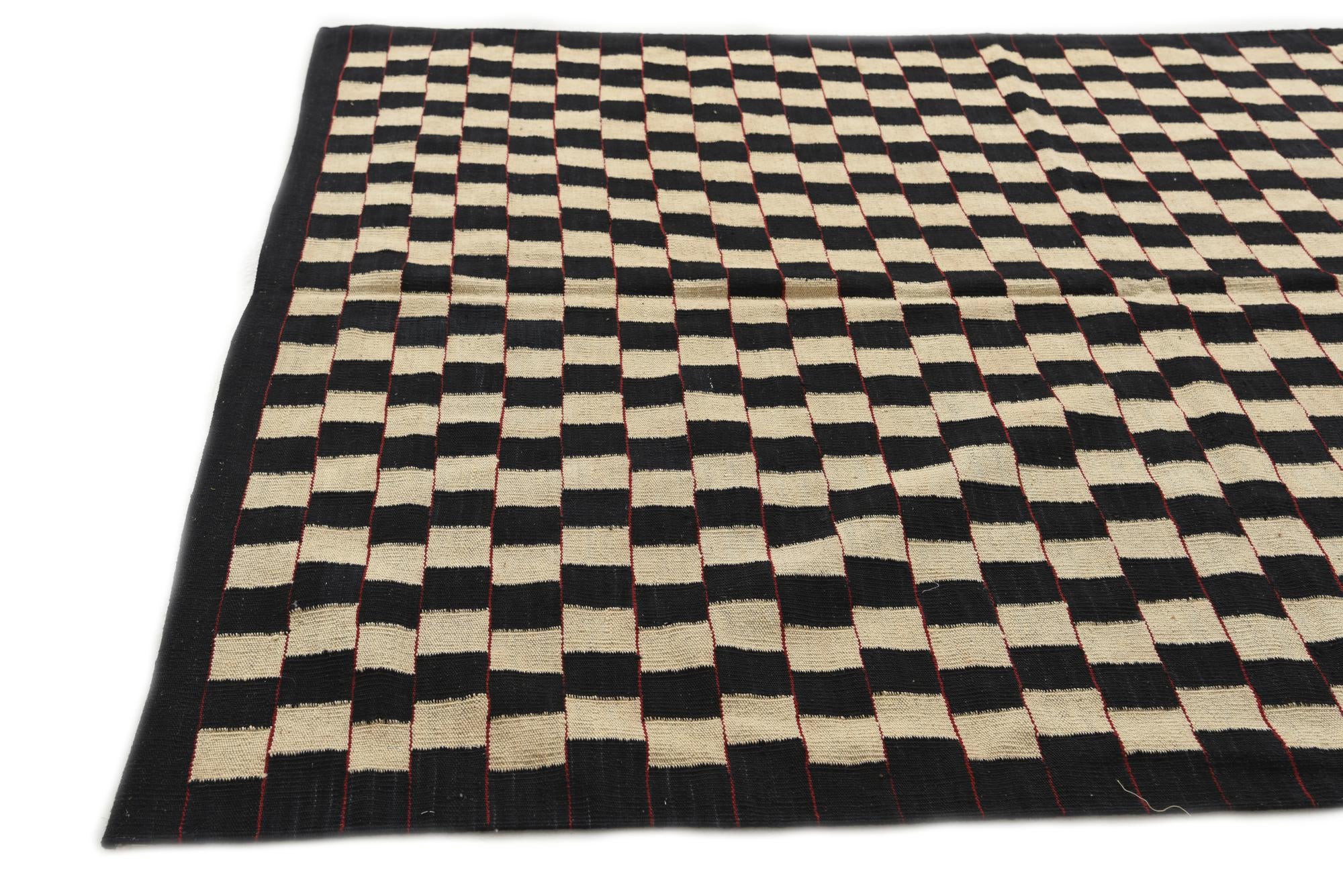 5' 8 x 7' 6 Hand Woven Kilim Modern Wool Rug