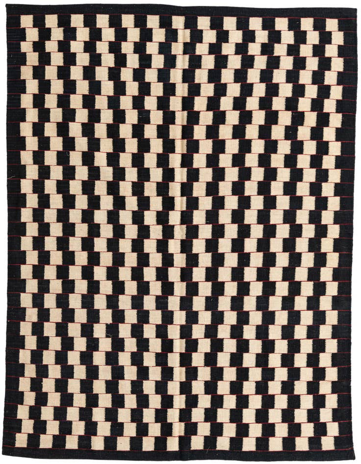 Detail image of 5' 8 x 7' 6 Hand Woven Kilim Modern Wool Rug