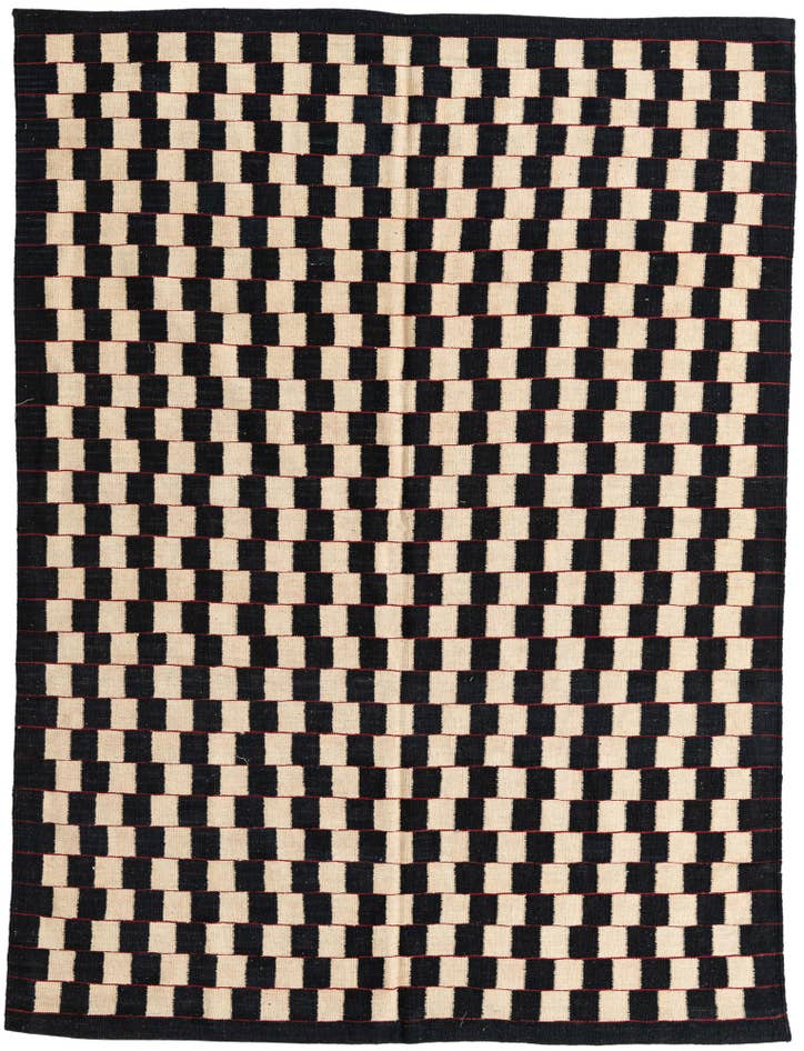 Detail image of 5' 8 x 7' 6 Hand Woven Kilim Modern Wool Rug