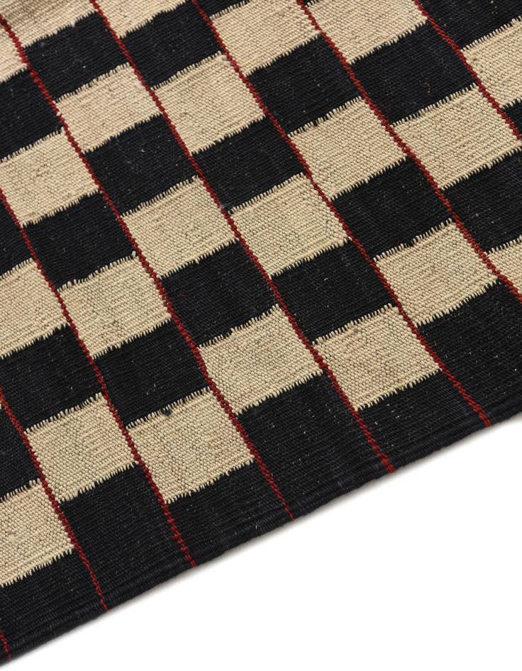 Detail image of 4' 10 x 6' 2 Hand Woven Kilim Modern Wool Rug