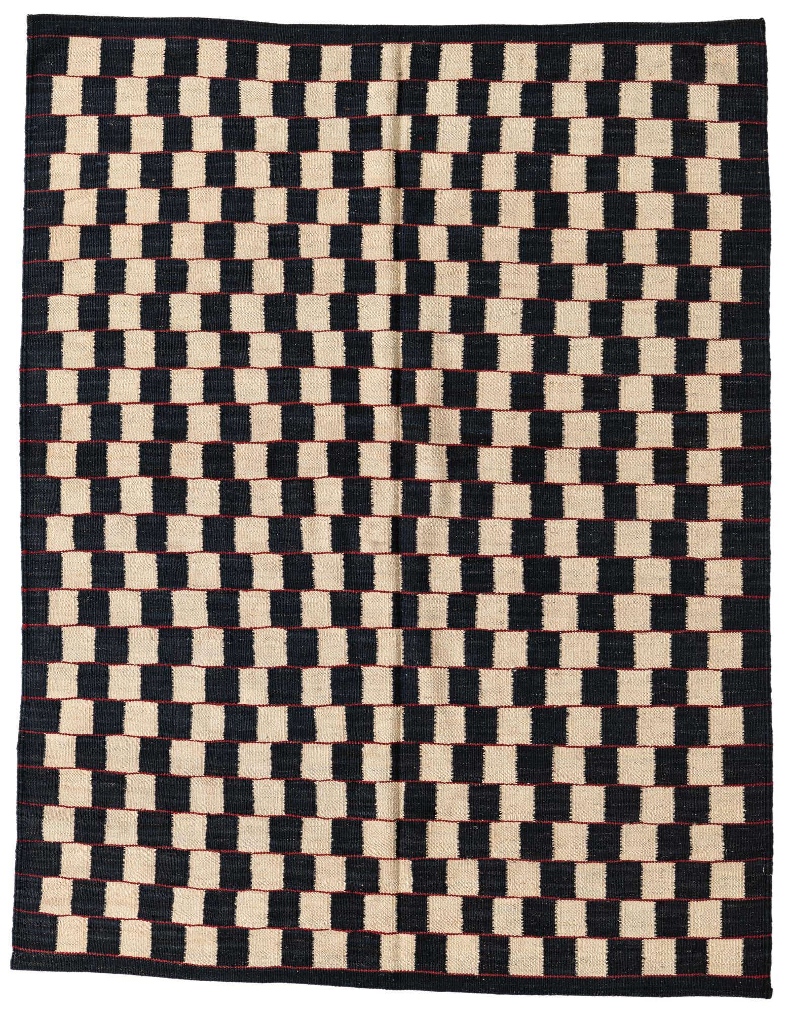 4' 10 x 6' 2 Hand Woven Kilim Modern Wool Rug