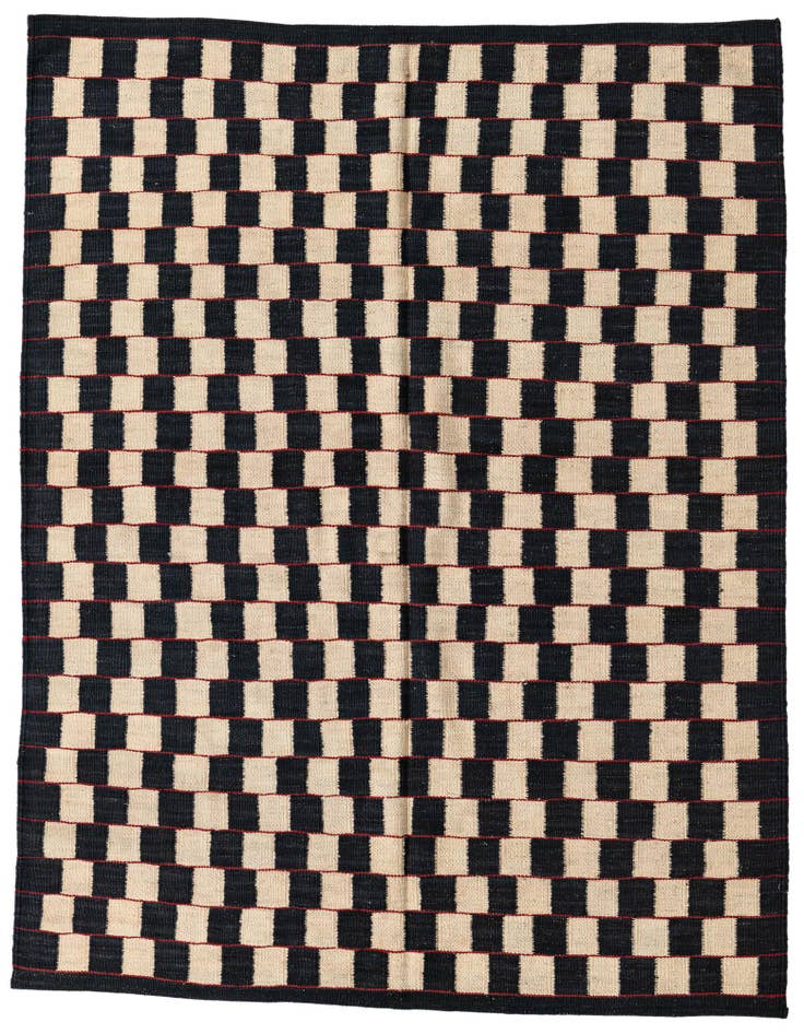 Detail image of 4' 10 x 6' 2 Hand Woven Kilim Modern Wool Rug