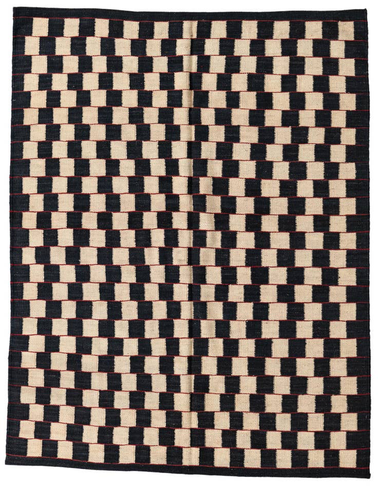 Detail image of 4' 10 x 6' 2 Hand Woven Kilim Modern Wool Rug
